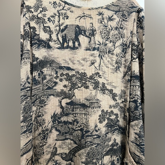 BUYKUD Vintage Asian Floral Cotton Midi Dress - Picture 6 of 9